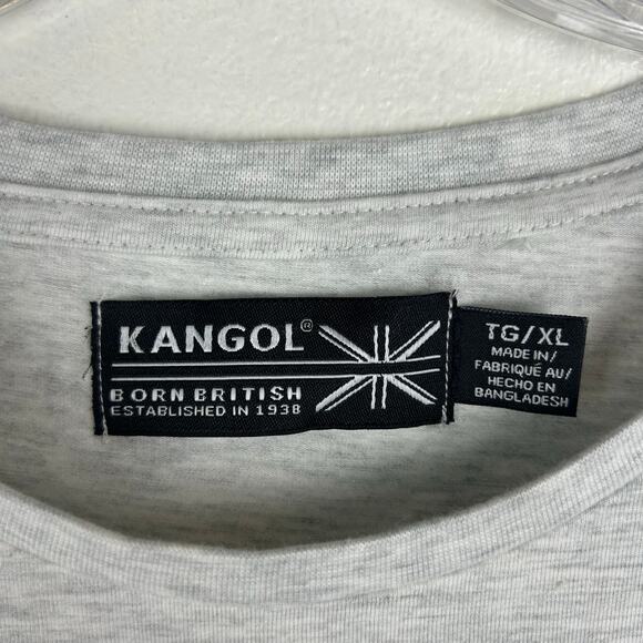 Kangol Women's T-Shirt Size XL Gray Blue Metallic Logo Kangaroo Short Sleeve - Picture 3 of 5